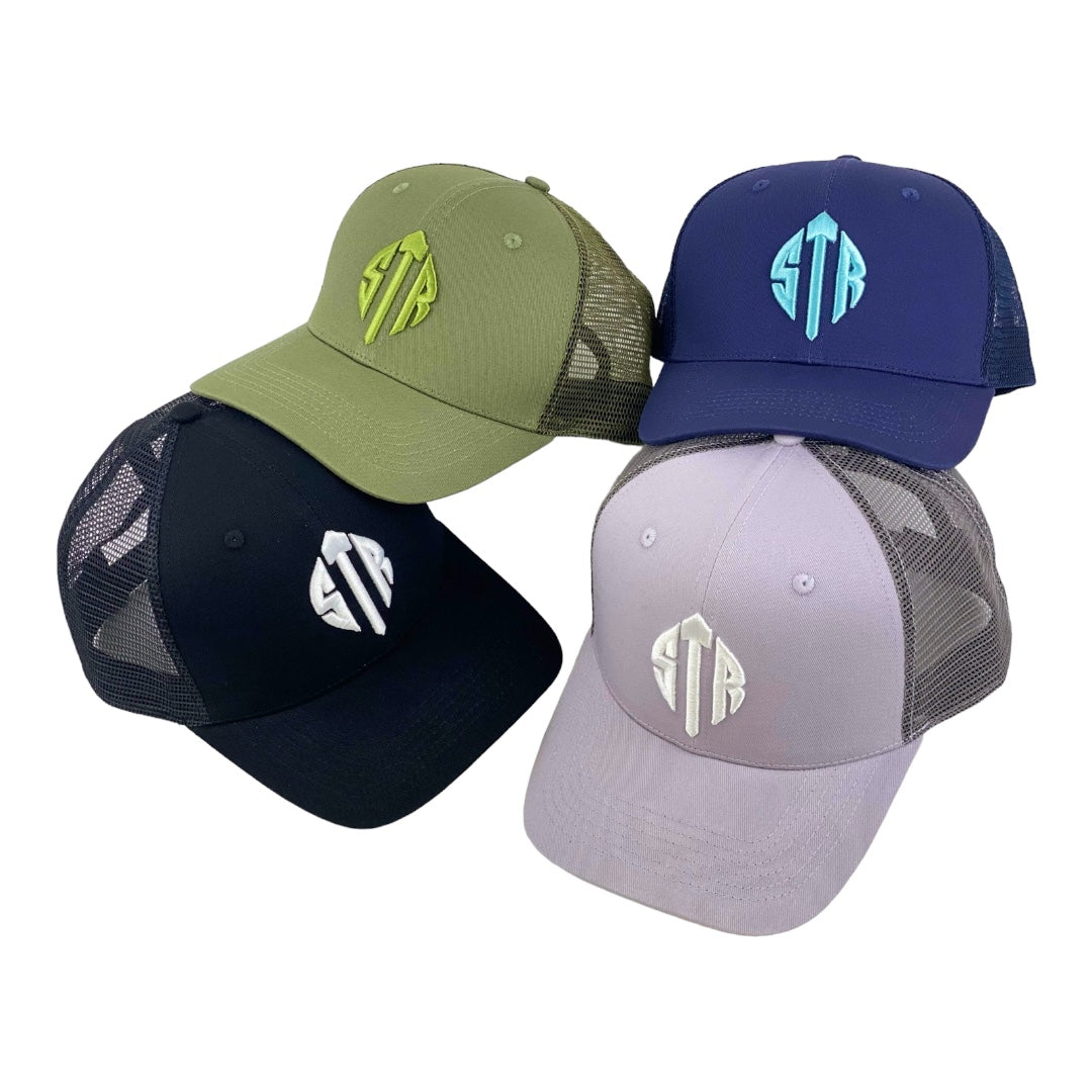 STR Grey And White Trucker